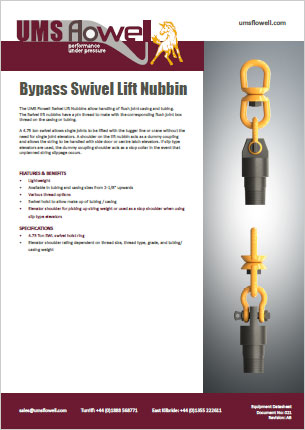 Bypass Swivel Lift Nubbin Data Sheet