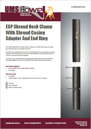 ESP Shroud Neck Clamp With Shroud Casing Adapter And End Ring Data Sheet