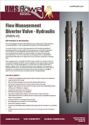 Flow Management Diverter Valve- Hydraulic Data Sheet