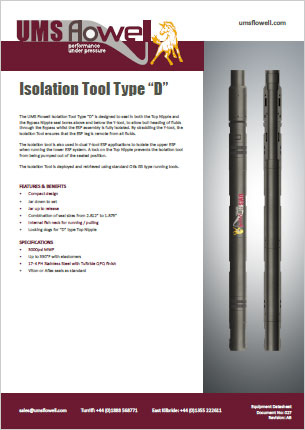 Isolation Tool Type "D" Data Sheet