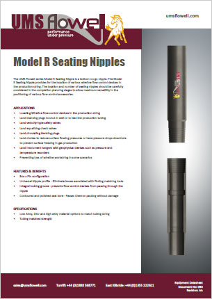 Model R Seating Nipples Data Sheets
