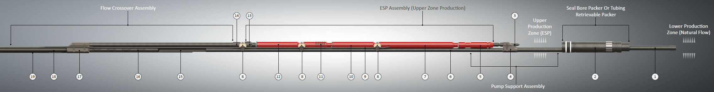 Upper Zone ESP / Lower Zone Natural Flow (Seal Bore Packer Or Tubing Retrievable Packer)